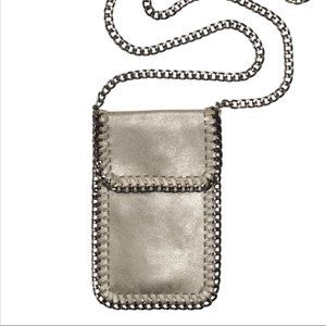 AMY & ALY | Crossbody Phone Purse (Silver with Chain Trim)
